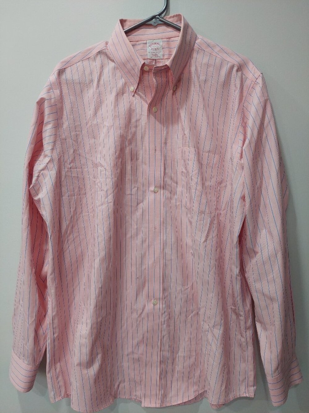 Brooks Brothers Men's Size 16.5 traditional fit, Non-iron Polo Dress shirt